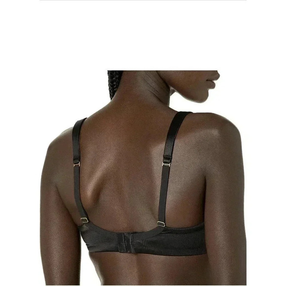 NWT Mae Women's Contour Plunge Microfiber Underwire Bra Black 32D - Picture 2 of 6